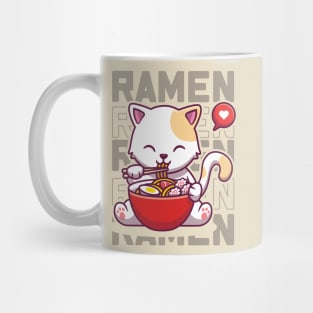 Eating Ramen Cute Noodles Kawaii Kittie instant cup Japanese food manga anime Mug